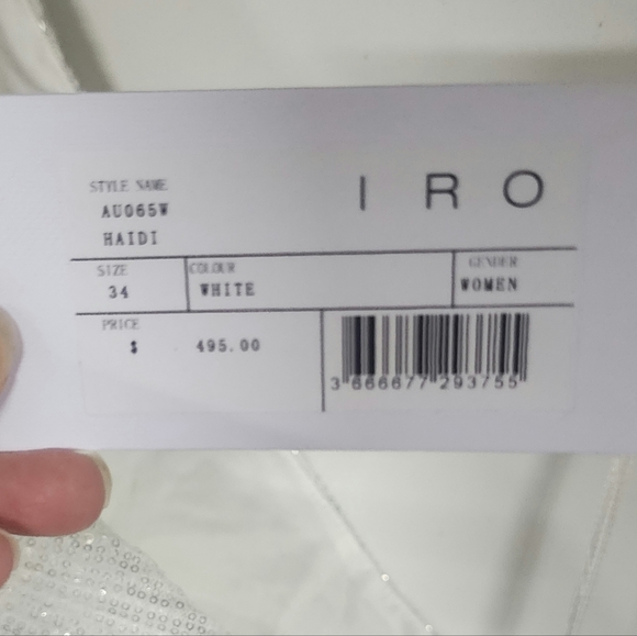 NWT- IRO PARIS Haidi One-Shoulder Mini Dress Sz 2 - Picture 6 of 6